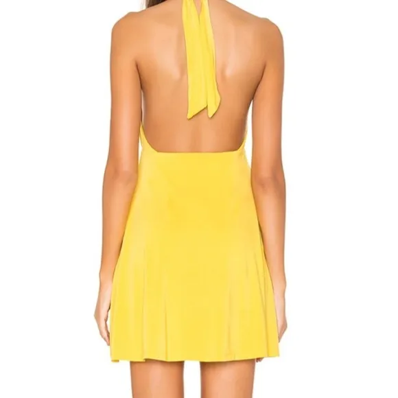 NWT NBD x Naven Grace Halter Mini Dress Yellow L