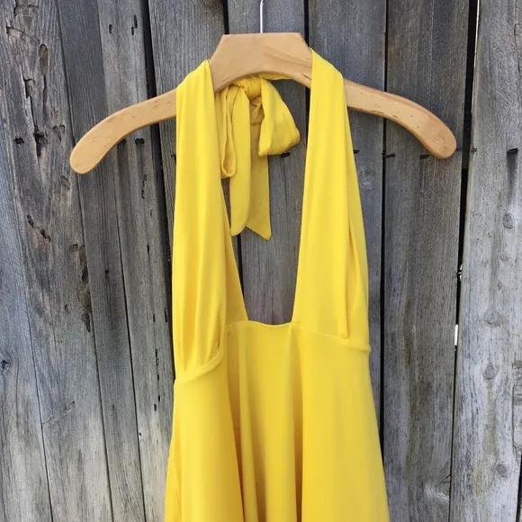 NWT NBD x Naven Grace Halter Mini Dress Yellow L