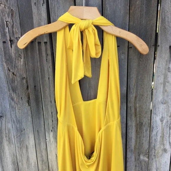 NWT NBD x Naven Grace Halter Mini Dress Yellow L