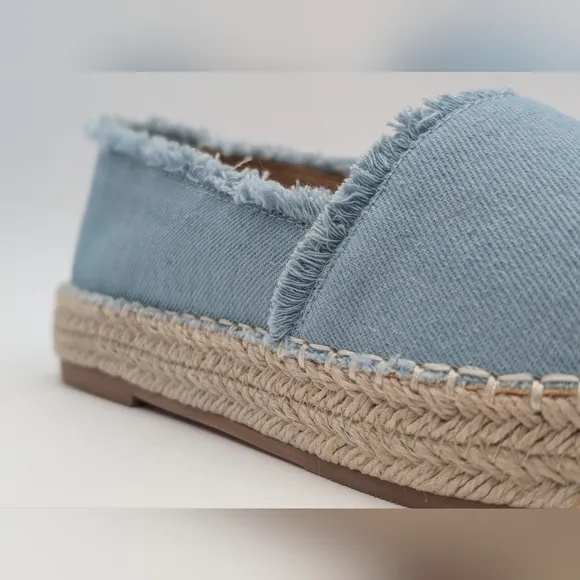 NWT Philip Hog Emma Blue Canvas Platform Espadrilles Women Size US 7 EU 37