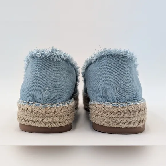 NWT Philip Hog Emma Blue Canvas Platform Espadrilles Women Size US 7 EU 37