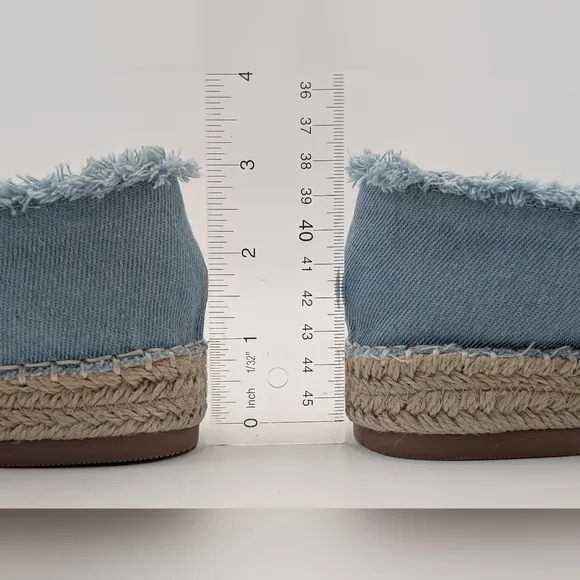 NWT Philip Hog Emma Blue Canvas Platform Espadrilles Women Size US 7 EU 37