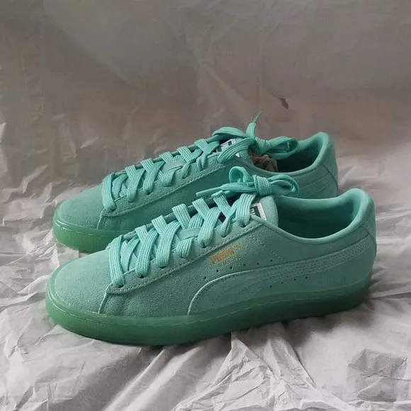 NWT Puma Suede Classic XXI Mint Green Blue Unisex Sneakers