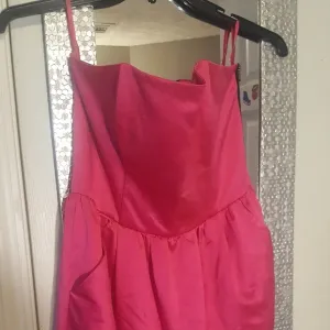 NWT Rachel Roy Black Hot Pink Fuschia Backless Strapless Corset Dress Size 10