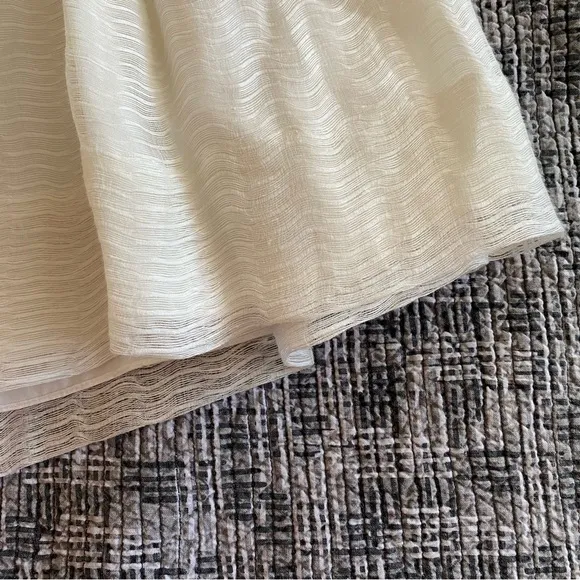 NWT Ralph Lauren Blue Label Silk &amp; Linen Ivory Cream Pleated Mini Skirt …