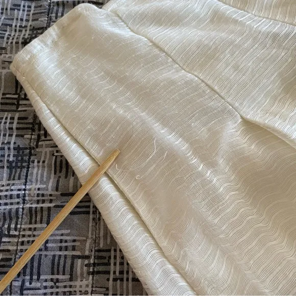 NWT Ralph Lauren Blue Label Silk &amp; Linen Ivory Cream Pleated Mini Skirt …