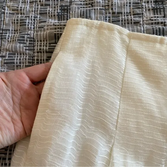 NWT Ralph Lauren Blue Label Silk &amp; Linen Ivory Cream Pleated Mini Skirt …