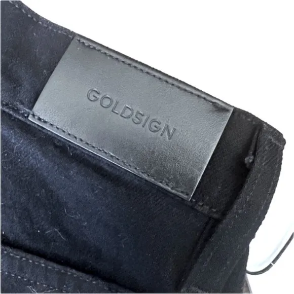 NWT Revolve Goldsign The A Jean Black High Rise Straight Leg Trouser Jeans