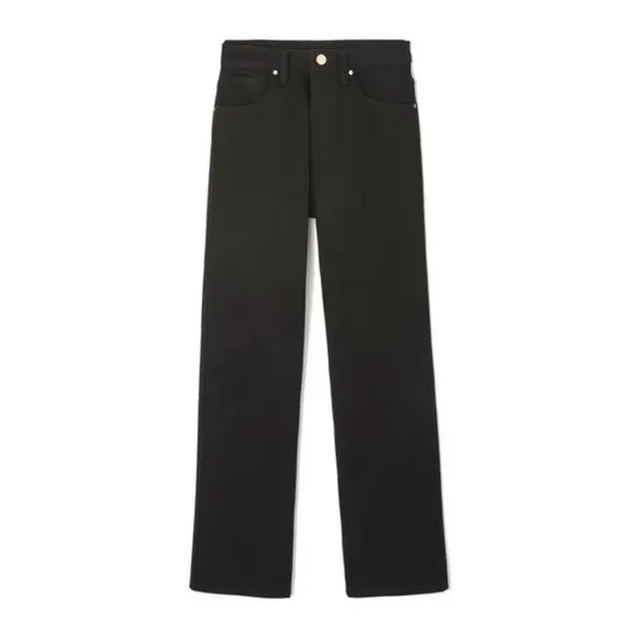 NWT Revolve Goldsign The A Jean Black High Rise Straight Leg Trouser Jeans