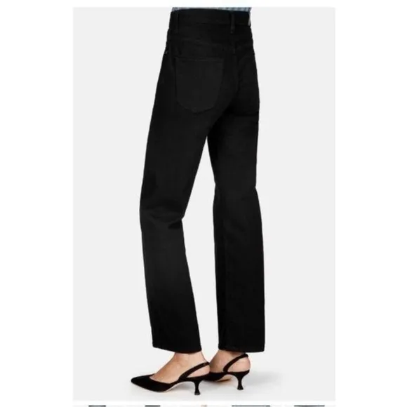 NWT Revolve Goldsign The A Jean Black High Rise Straight Leg Trouser Jeans