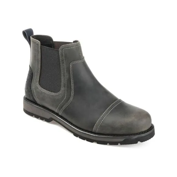 NWT TERRITORY Mens Gray Heel Pull-Tab Holloway Cap Leather Chelsea Boot 10.5 M