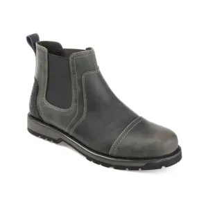 NWT TERRITORY Mens Gray Heel Pull-Tab Holloway Cap Leather Chelsea Boot 10.5 M