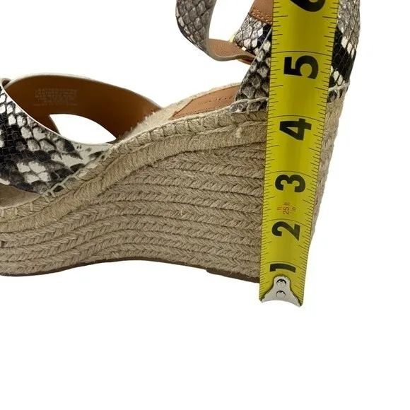 NWT Tory Burch Selby Snakeskin Print Wedge Platform Espadrilles 10