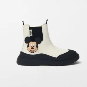 NWT. Zara Kids ©DISNEY MICKEY MOUSE Ankle Boots. Size 4.