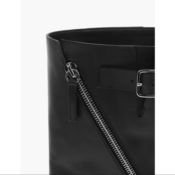 NWT Giuseppe Zanotti Esther Leather Mid-Calf Motorcycle Boots in Black 8