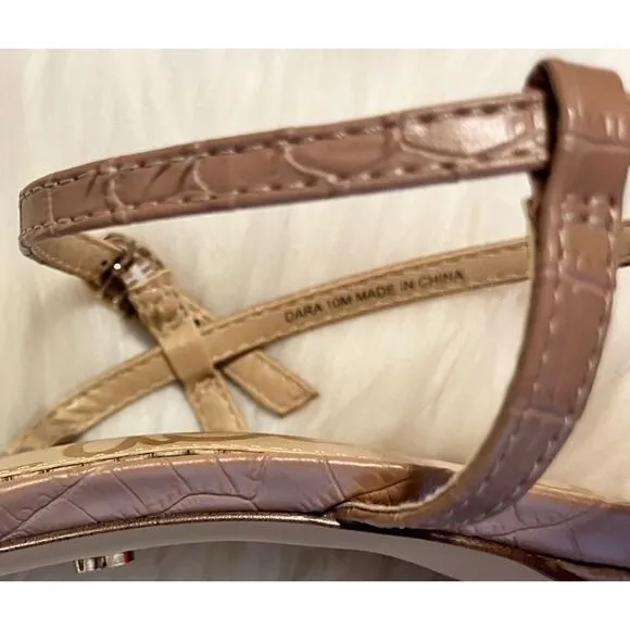 NWT Sam Edelman Dara Croc-Embossed Sandals SZ 10