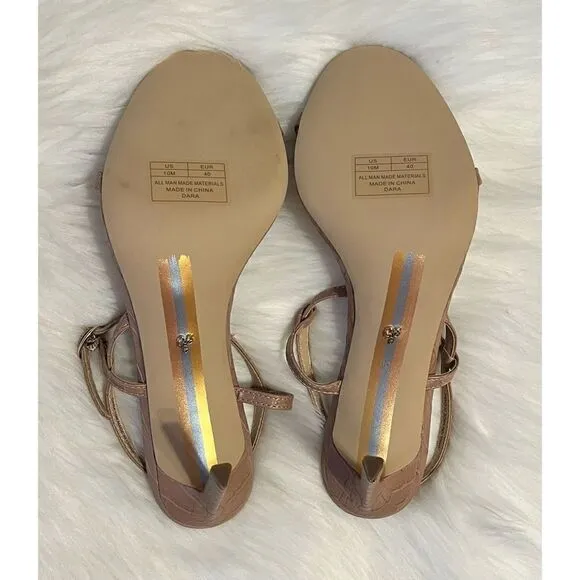 NWT Sam Edelman Dara Croc-Embossed Sandals SZ 10