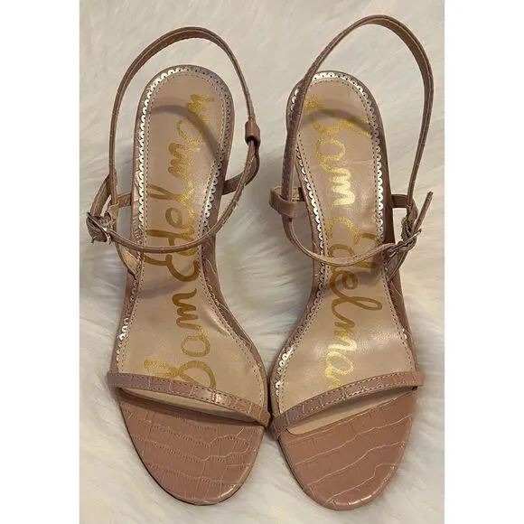 NWT Sam Edelman Dara Croc-Embossed Sandals SZ 10