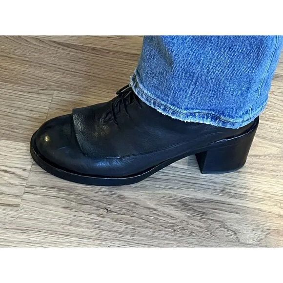 Officine Creative Women's Victoire Boots Size 40 Black Leather Chunky Heel‎
