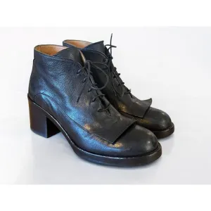 Officine Creative Women's Victoire Boots Size 40 Black Leather Chunky Heel‎
