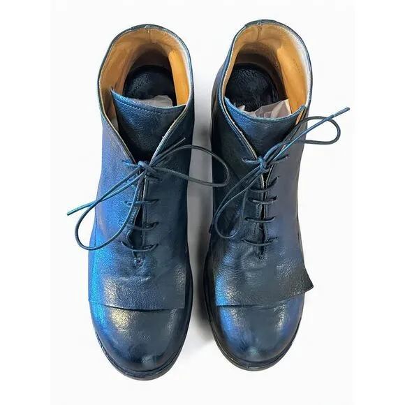 Officine Creative Women's Victoire Boots Size 40 Black Leather Chunky Heel‎