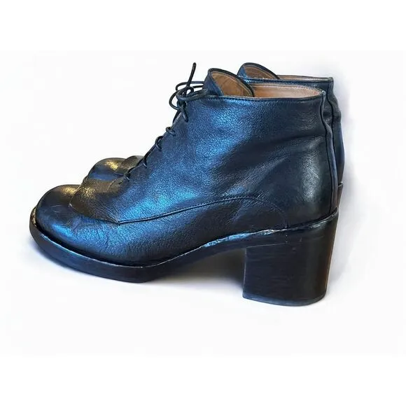 Officine Creative Women's Victoire Boots Size 40 Black Leather Chunky Heel‎