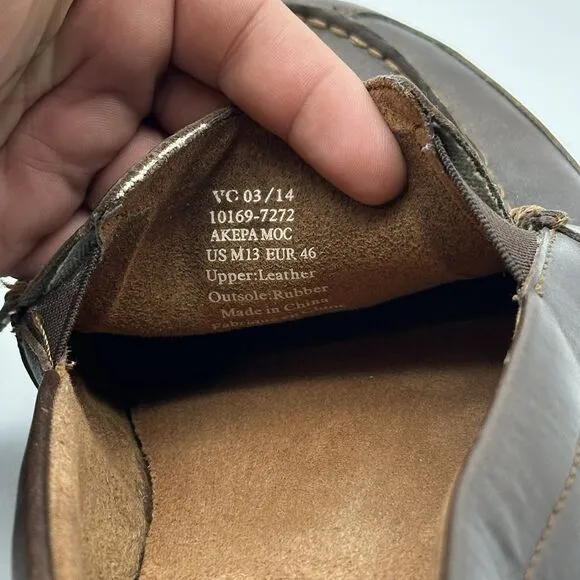 Olukai Akepa Moc Mens 13 M Brown Leather Casual Comfort Driving Loafers