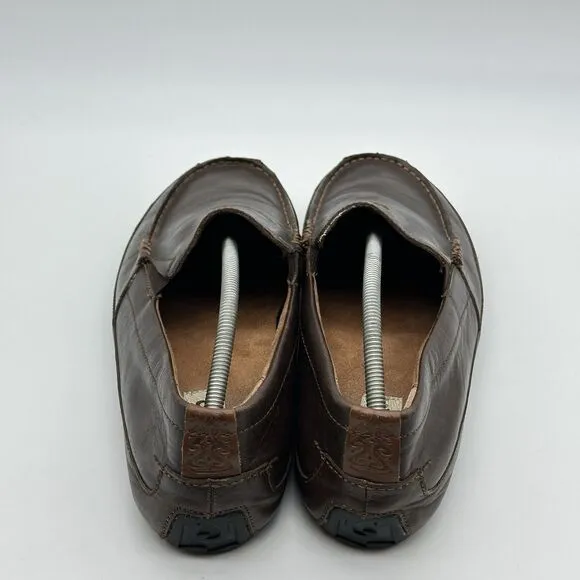 Olukai Akepa Moc Mens 13 M Brown Leather Casual Comfort Driving Loafers