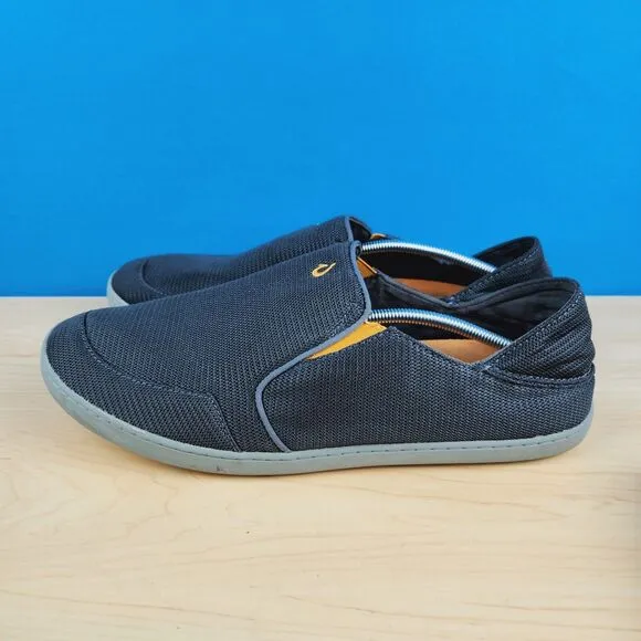 Olukai Nohea Mesh Mens Size 16 Slip on Shoes Charcoal gray driving Loafers 10188