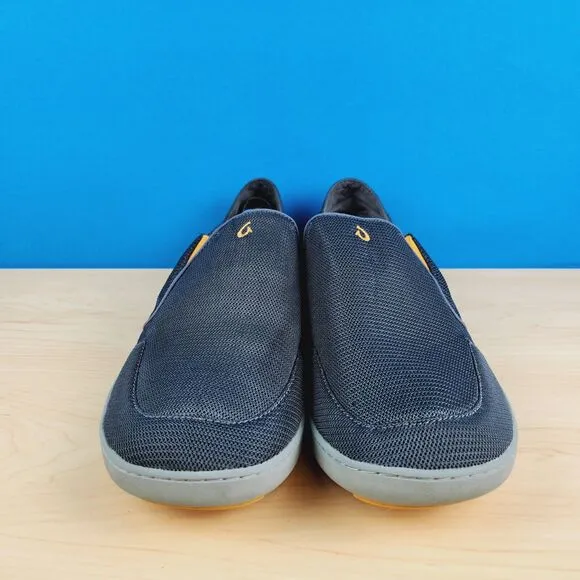 Olukai Nohea Mesh Mens Size 16 Slip on Shoes Charcoal gray driving Loafers 10188