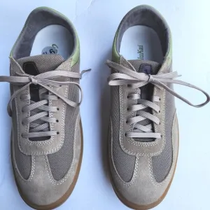 Olukai Punini Mens 9.5 New Taupe/Green Mesh/Suede Casual Court Sneakers EU 42.5