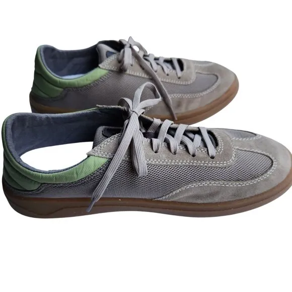 Olukai Punini Mens 9.5 New Taupe/Green Mesh/Suede Casual Court Sneakers EU 42.5