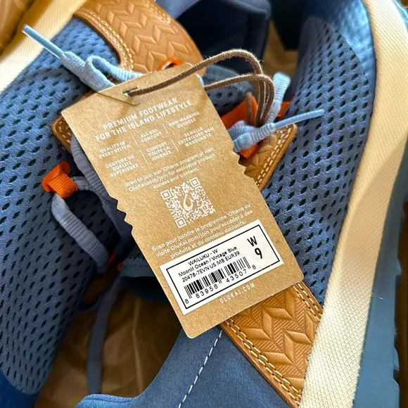 OluKai Wailuku Sneakers Moonlit Ocean/Vintage Blue Size 9 NEW IN BOX