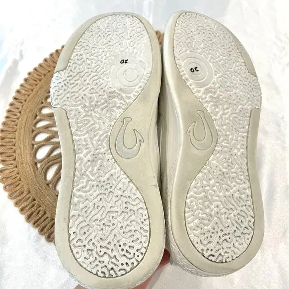 Olukai White Anau Men's Court Sneakers Size M12 10545-WBWB