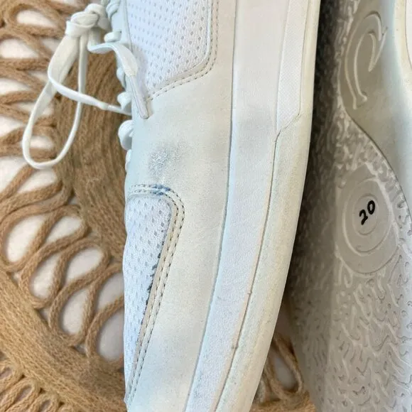 Olukai White Anau Men's Court Sneakers Size M12 10545-WBWB