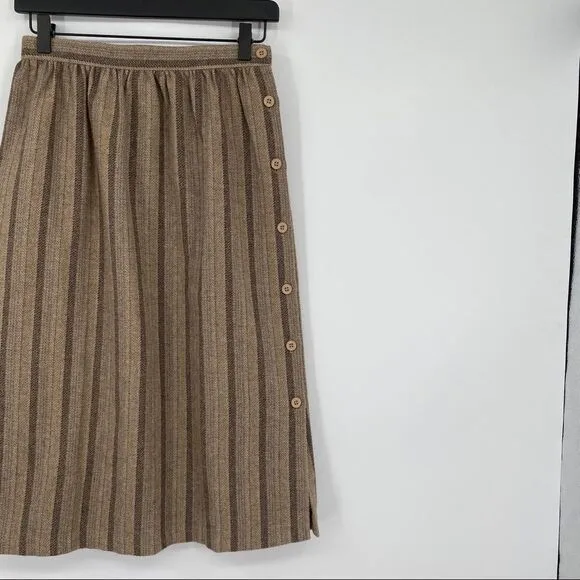 Oscar de la Renta wool blend vintage retro skirt  side button closure size 7/8