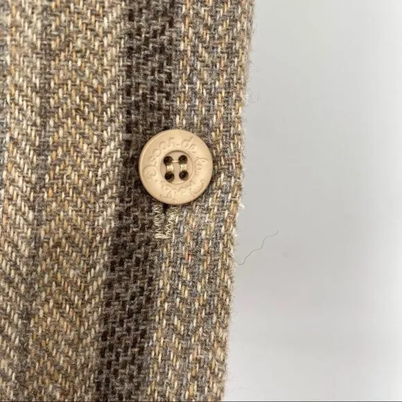 Oscar de la Renta wool blend vintage retro skirt  side button closure size 7/8
