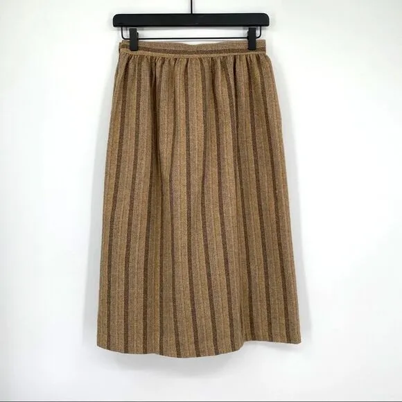 Oscar de la Renta wool blend vintage retro skirt  side button closure size 7/8