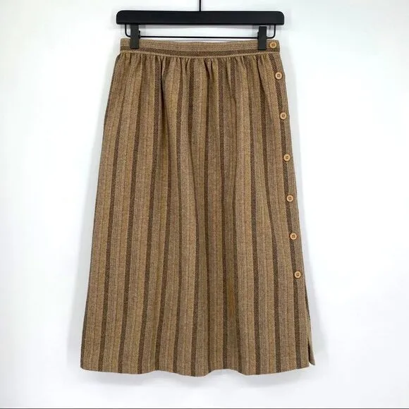 Oscar de la Renta wool blend vintage retro skirt  side button closure size 7/8