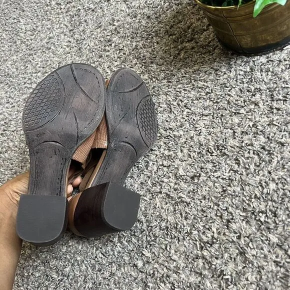 OTBT Metaphor Size US 6.5 M Women Leather Ankle Strap Open Toe Sandals Brown New