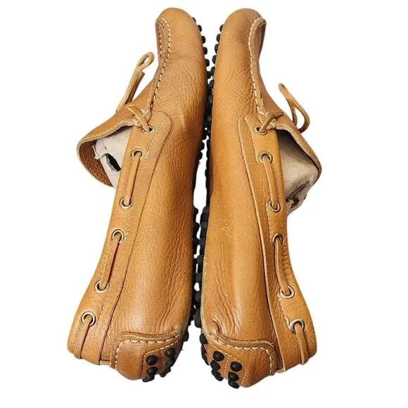 OtiSopse tan leather driving slip-on loafers men's shoes Sz 45/12
