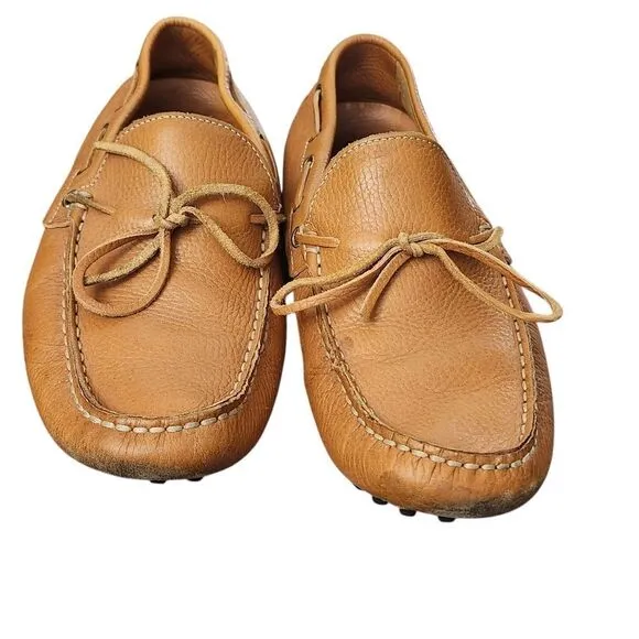 OtiSopse tan leather driving slip-on loafers men's shoes Sz 45/12
