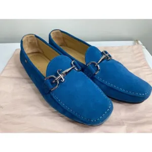 Paciotti Blue Suede Leather Driving Loafers 6