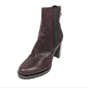 PAIGE Natasha Oxblood Burgundy Leather Ankle Boots Size 10