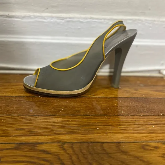 Pair of Rochas sling-back open-toed high heels / sandals