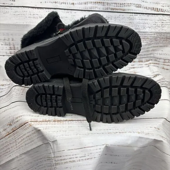 Pajar Alora Boots Waterproof Leather Mid Calf Lace Up Black Size 9-9.5US 40EU