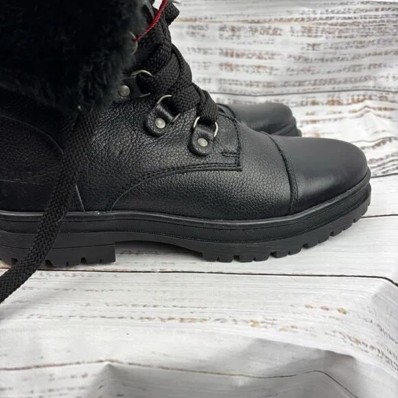 Pajar Alora Boots Waterproof Leather Mid Calf Lace Up Black Size 9-9.5US 40EU