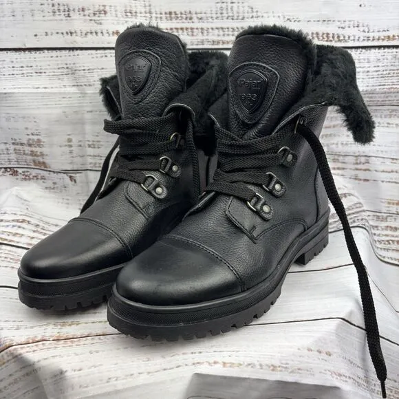 Pajar Alora Boots Waterproof Leather Mid Calf Lace Up Black Size 9-9.5US 40EU