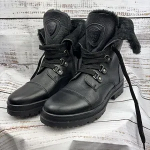 Pajar Alora Boots Waterproof Leather Mid Calf Lace Up Black Size 9-9.5US 40EU
