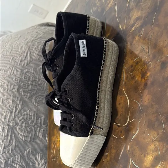 PALM ANGELS black and white sneakers/ platform espadrilles Stylish/Unique